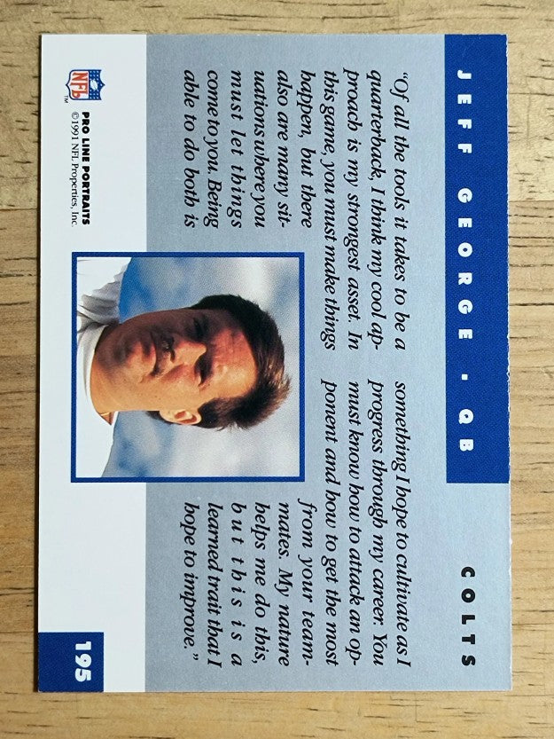 1991 Pro Line Portraits #195 Jeff George