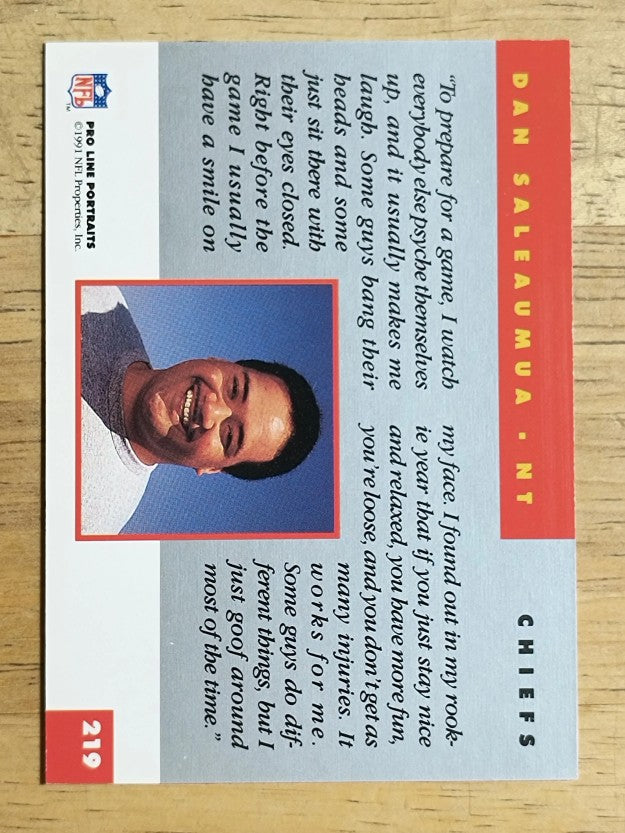 1991 Pro Line Portraits #219 Dan Saleaumua
