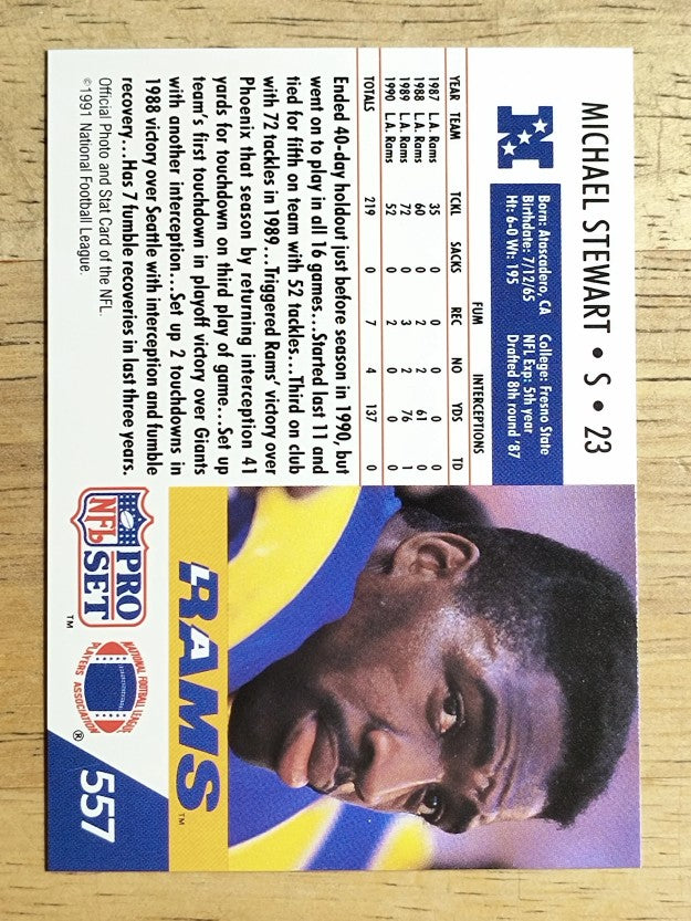1991 Pro Set #557 Michael Stewart