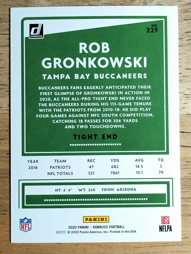2020 Donruss #229 Rob Gronkowski