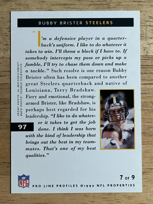 1992 Pro Line Profiles #97 Bubby Brister