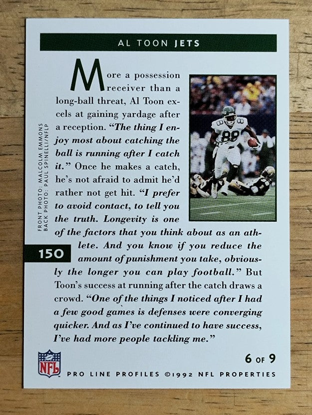 1992 Pro Line Profiles #150 Al Toon