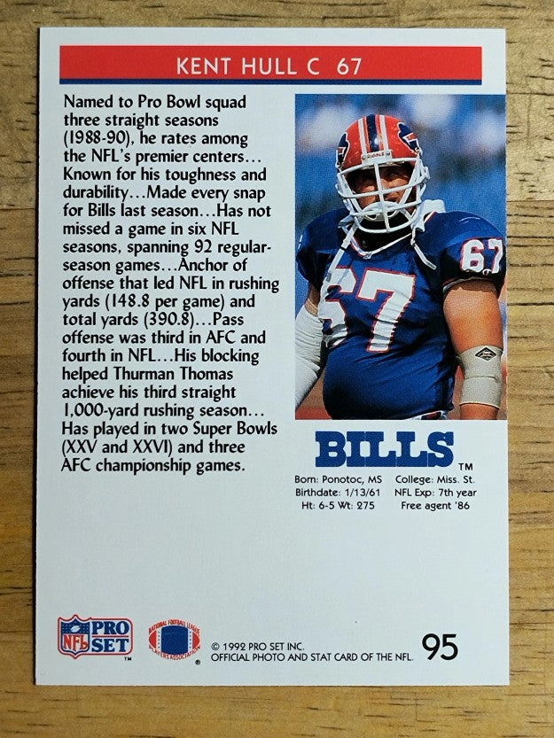 1992 Pro Set #95 Kent Hull