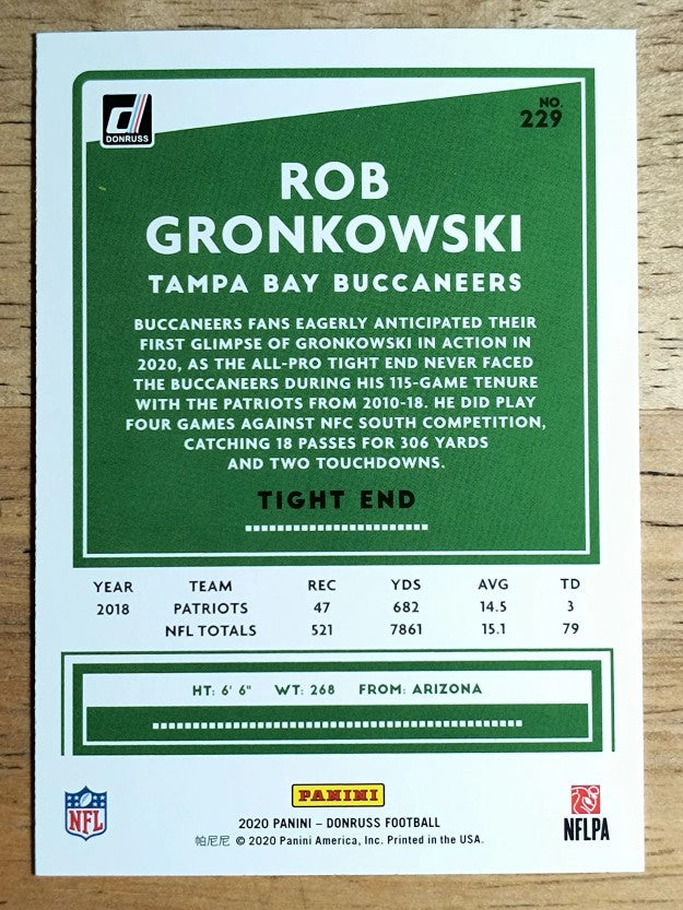 2020 Donruss #229 Rob Gronkowski