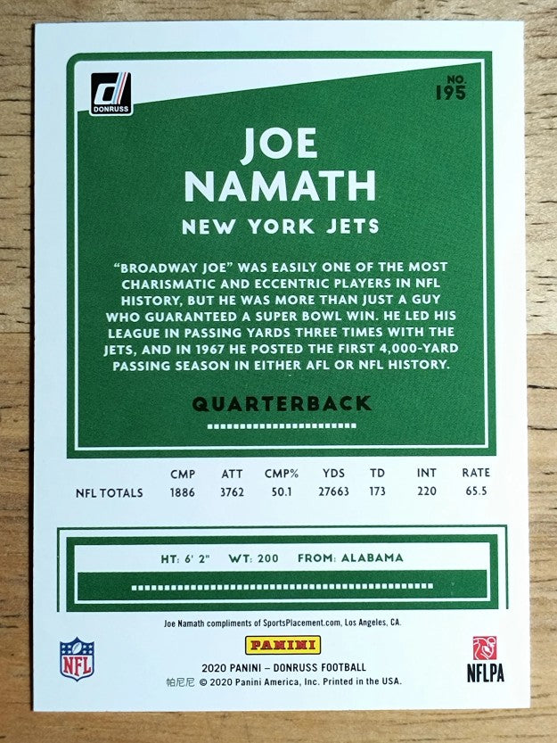 2020 Donruss #195 Joe Namath