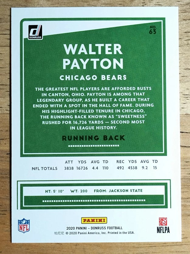 2020 Donruss #63 Walter Payton