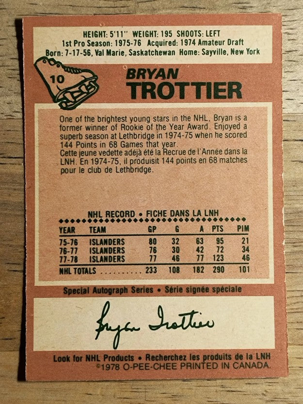 1978-79 O-Pee-Chee #10 Bryan Trottier (NM)