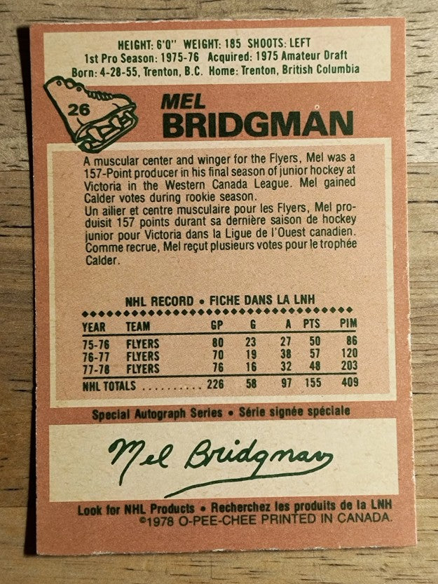 1978-79 O-Pee-Chee #26 Mel Bridgman (EXMT)