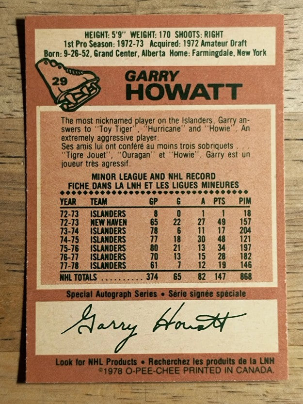 1978-79 O-Pee-Chee #29 Garry Howatt (EX)