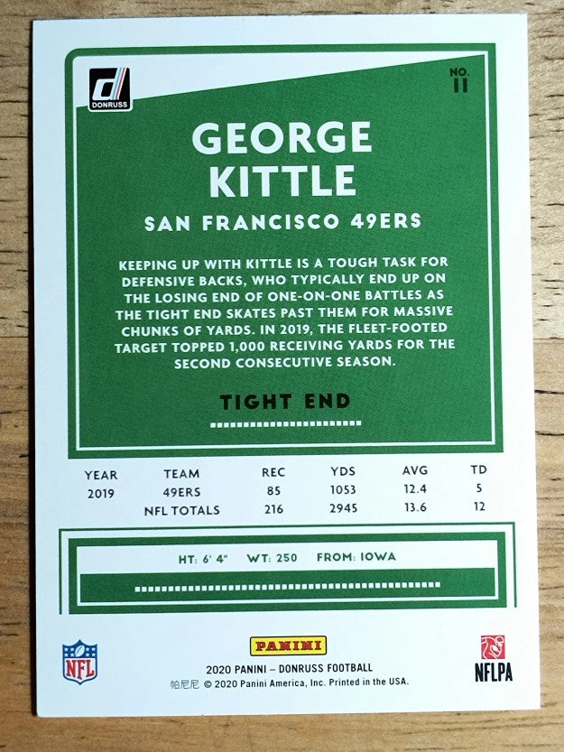 2020 Donruss #11A George Kittle