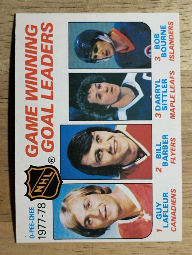 1978-79 O-Pee-Chee #69 Guy Lafleur/Bill Barber/Darryl Sittler/Bob Bourne LL (NM)