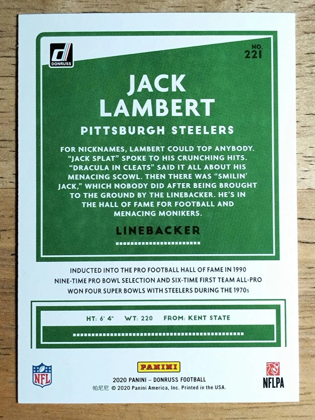2020 Donruss #221 Jack Lambert