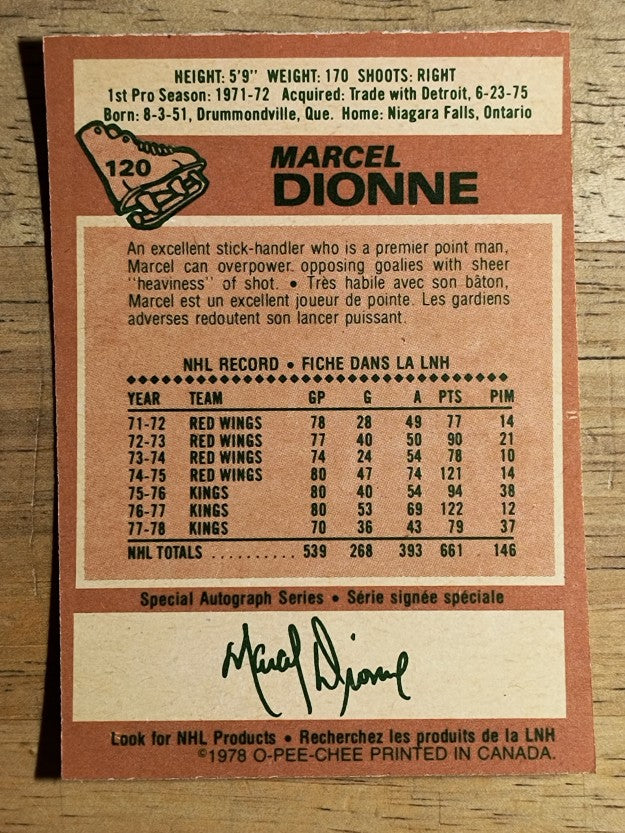 1978-79 O-Pee-Chee #120 Marcel Dionne (EXMT)