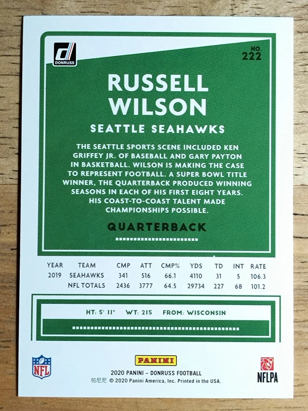 2020 Donruss #222A Russell Wilson