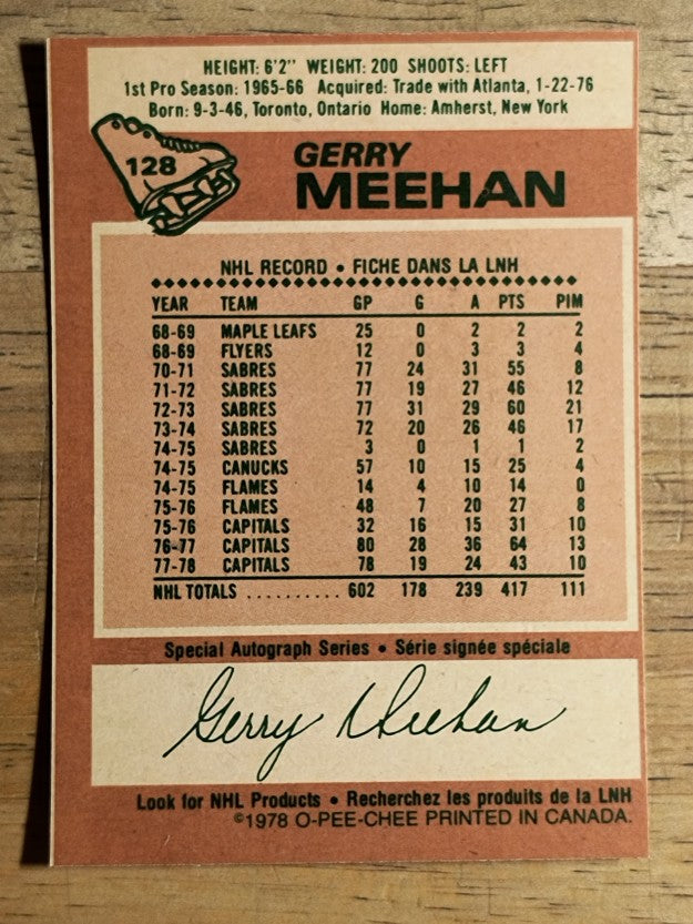 1978-79 O-Pee-Chee #128 Gerry Meehan (EX)