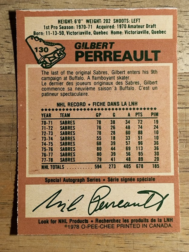 1978-79 O-Pee-Chee #130 Gilbert Perreault (EXMT)