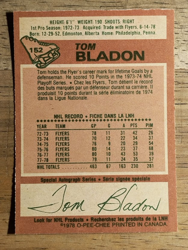 1978-79 O-Pee-Chee #152 Tom Bladon (NM)