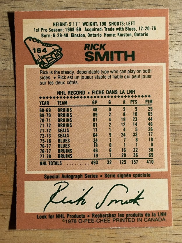 1978-79 O-Pee-Chee #164 Rick Smith (NM)