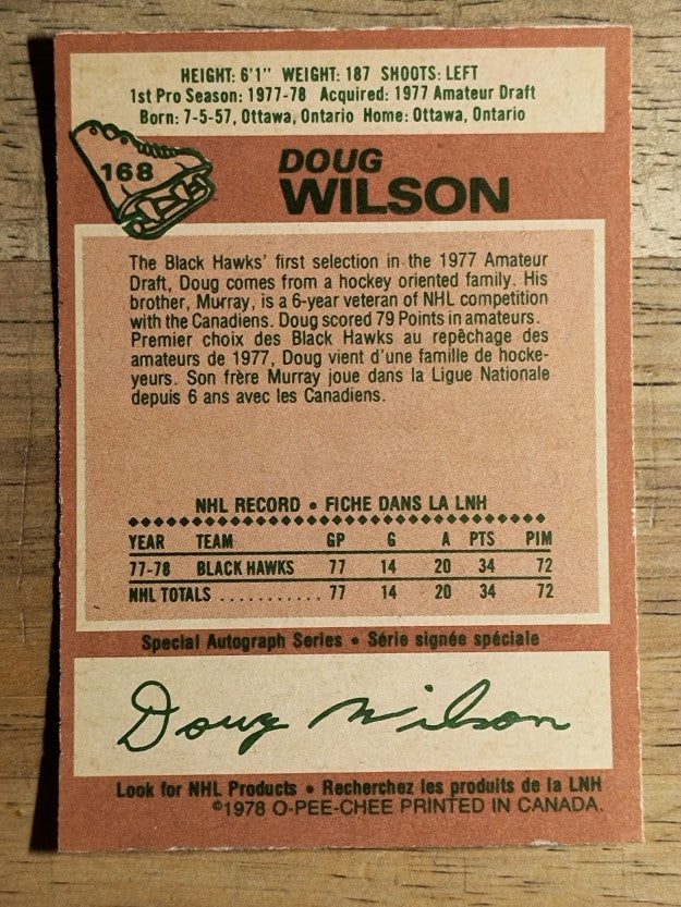 1978-79 O-Pee-Chee #168 Doug Wilson RC (EX)