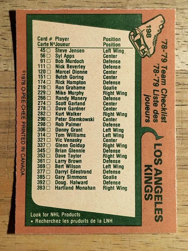 1978-79 O-Pee-Chee #198 Kings Team (NM)