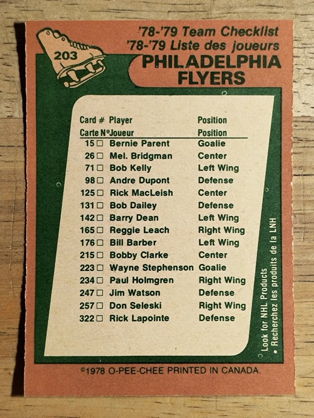1978-79 O-Pee-Chee #203 Flyers Team (EXMT)