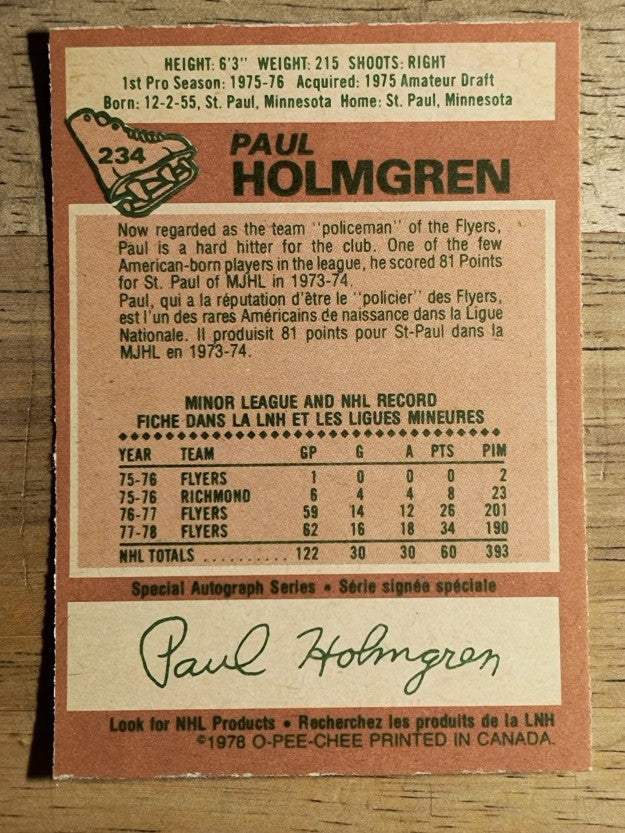 1978-79 O-Pee-Chee #234 Paul Holmgren (EXMT)