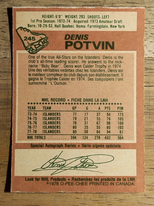 1978-79 O-Pee-Chee #245 Denis Potvin (EX)