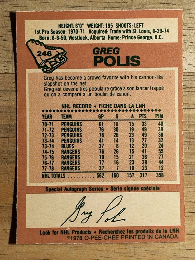 1978-79 O-Pee-Chee #246 Greg Polis (EXMT)