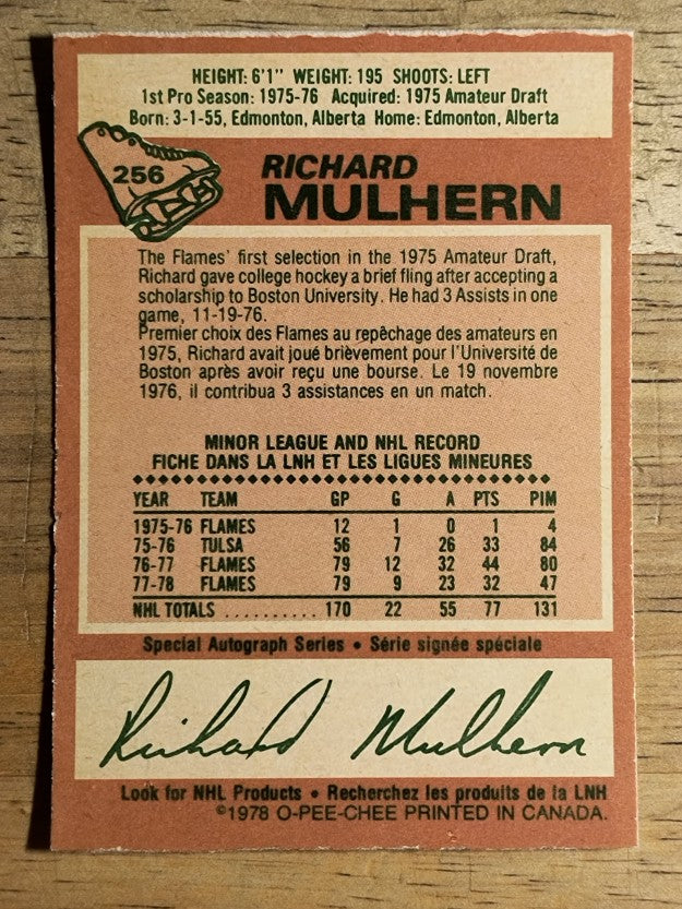 1978-79 O-Pee-Chee #256 Richard Mulhern (EX)