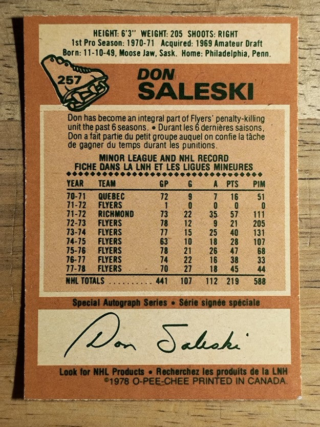 1978-79 O-Pee-Chee #257 Don Saleski (EXMT)