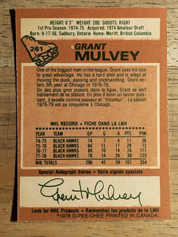 1978-79 O-Pee-Chee #261 Grant Mulvey (EX)