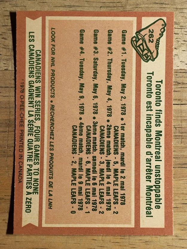 1978-79 O-Pee-Chee #262 Stanley Cup Semifinals (VGEX)