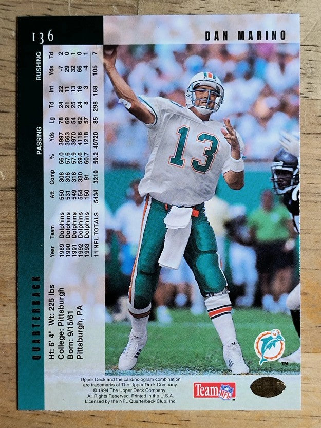 1994 Upper Deck #136 Dan Marino