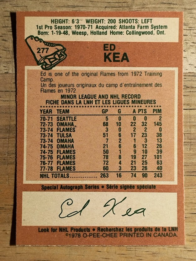 1978-79 O-Pee-Chee #277 Ed Kea (EXMT)