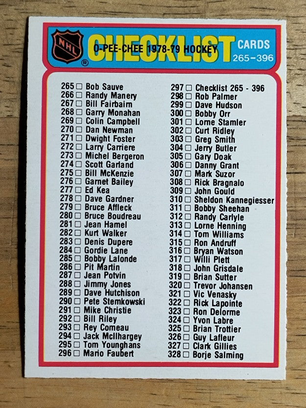 1978-79 O-Pee-Chee #297 Checklist 265-396 (EXMT)
