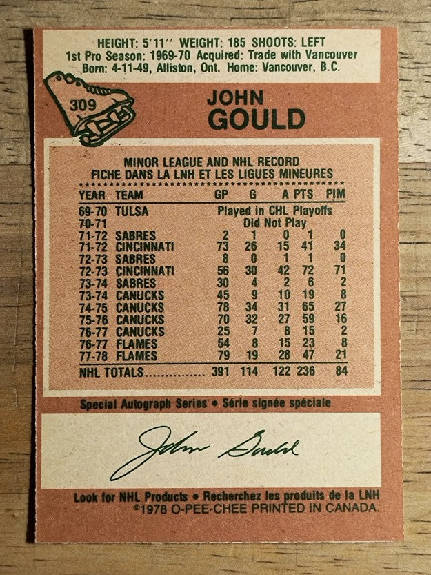 1978-79 O-Pee-Chee #309 John Gould (EX)