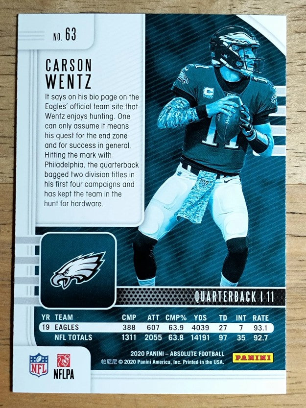 2020 Absolute Retail #63 Carson Wentz