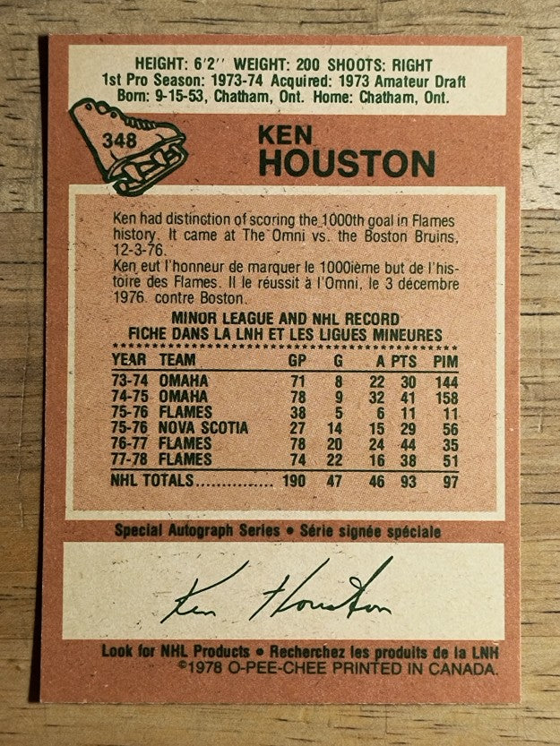 1978-79 O-Pee-Chee #348 Ken Houston (EXMT)
