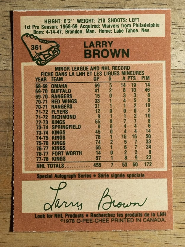 1978-79 O-Pee-Chee #361 Larry Brown (EX)
