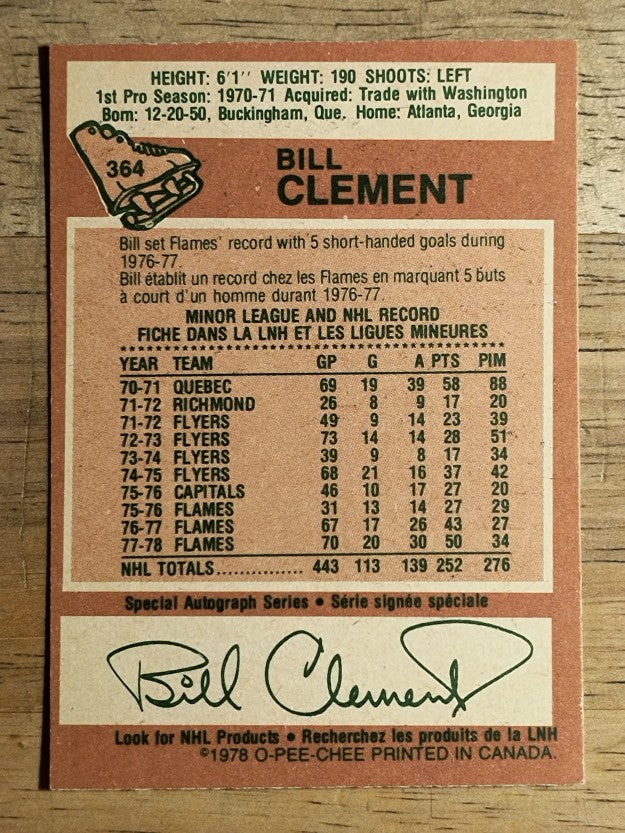 1978-79 O-Pee-Chee #364 Bill Clement (EXMT)