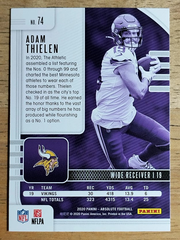 2020 Absolute Retail #74 Adam Thielen