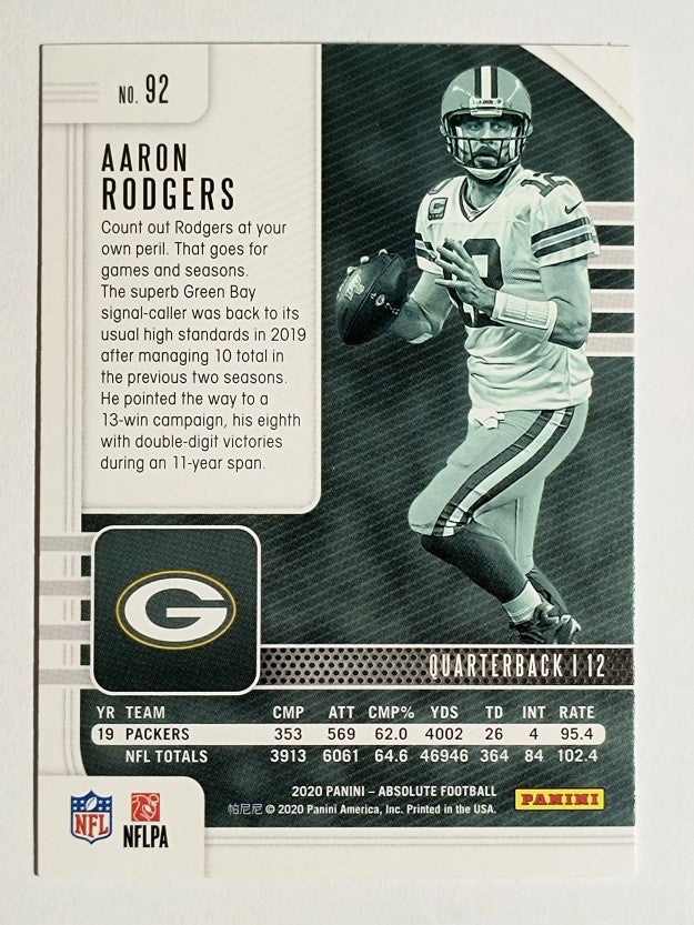 2020 Absolute Retail #92 Aaron Rodgers