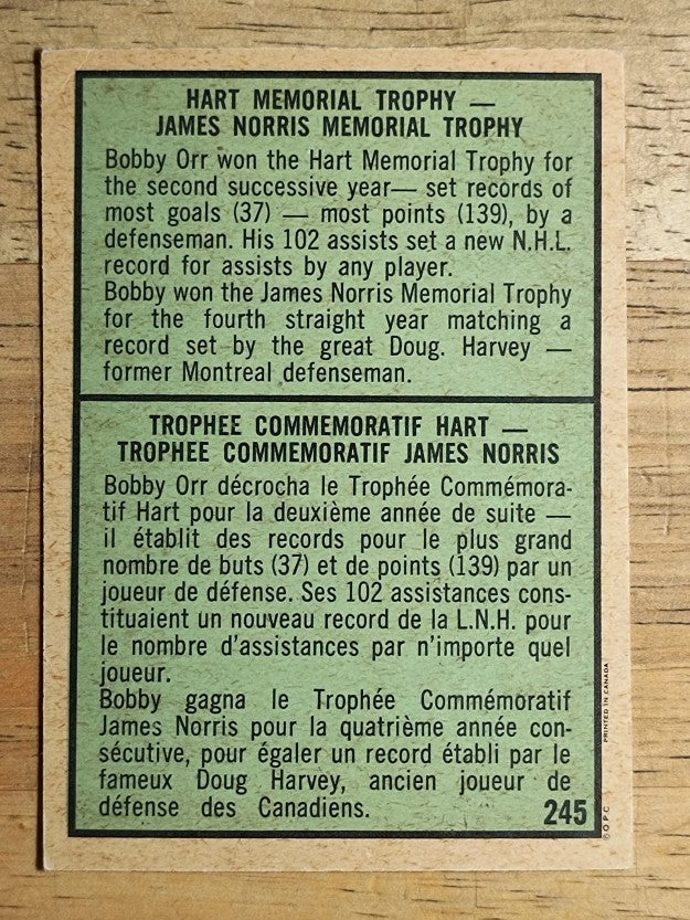 1971-72 O-Pee-Chee #245 Bobby Orr Double (EXMT)