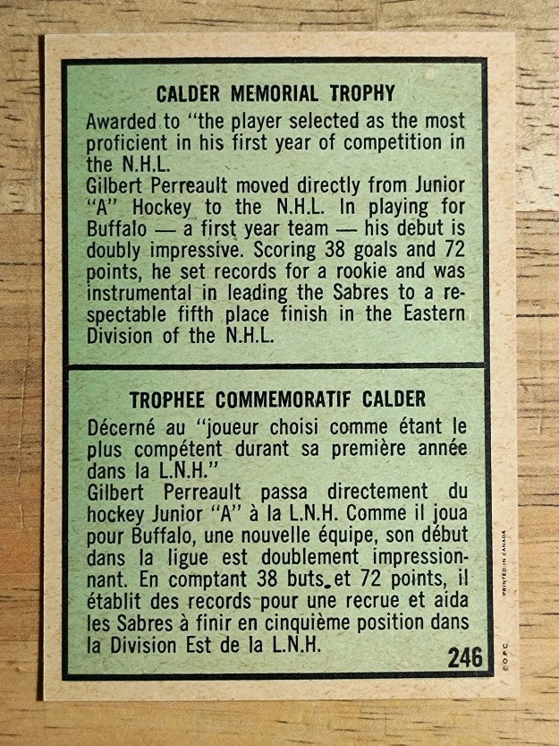1971-72 O-Pee-Chee #246 Gilbert Perreault Calder (NM)
