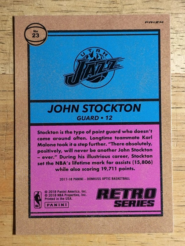 2017-18 Donruss Optic Retro Series Holo #23 John Stockton