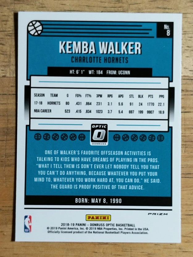 2018-19 Donruss Optic Blue Velocity #8 Kemba Walker