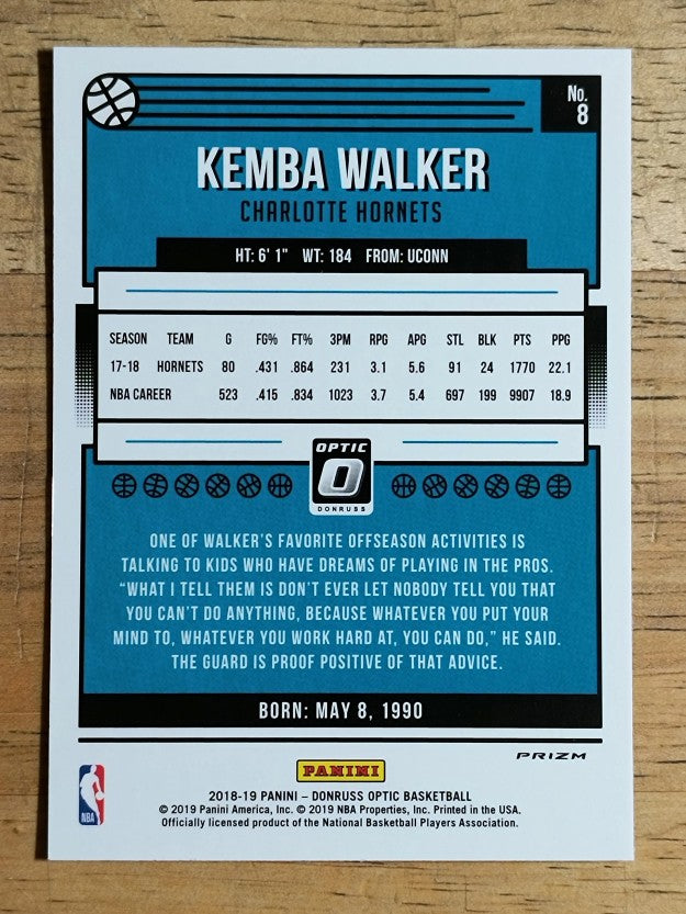 2018-19 Donruss Optic Purple #8 Kemba Walker