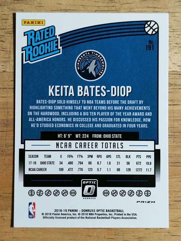 2018-19 Donruss Optic Shock #191 Keita Bates-Diop RR