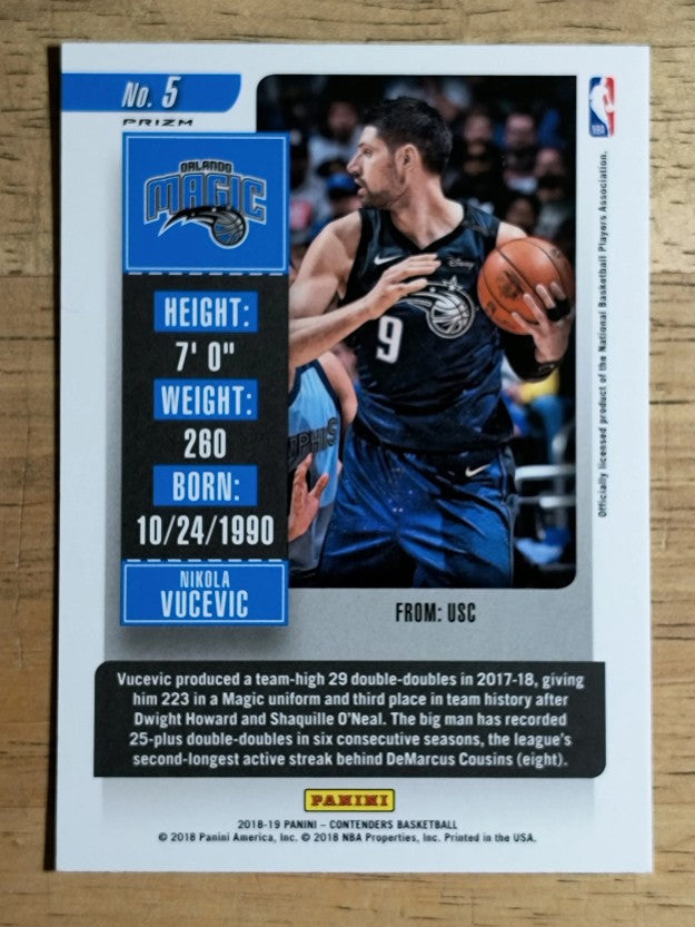 2018-19 Panini Contenders Premium #5 Nikola Vucevic