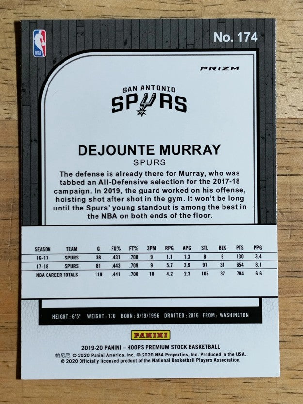 2019-20 Hoops Premium Stock Prizms Flash #174 Dejounte Murray